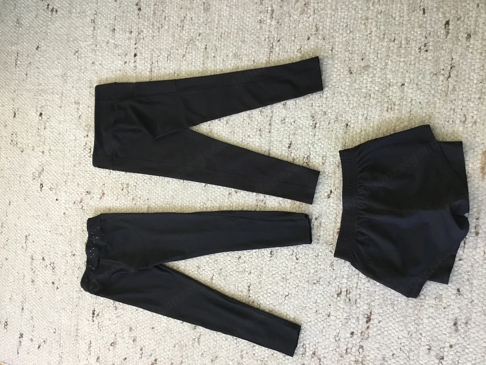3-er Sportset: 2 lange Sportleggings + 1 Sportshorts  alles Gr. 122 128 super Zustand