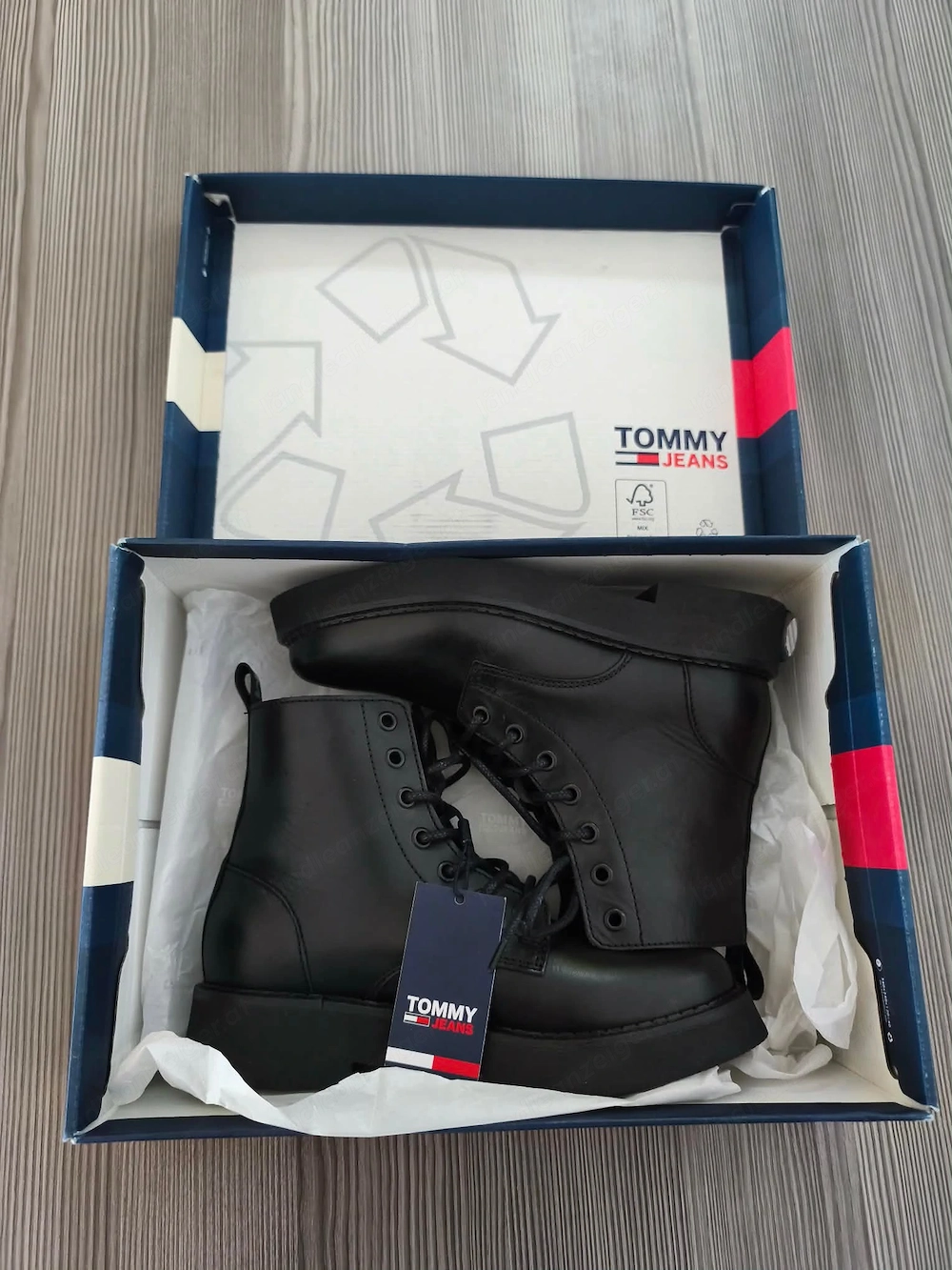 Tommy Jeans Damen Schnürboots Schwarz   Gr. 37   Neu mit Originalbox
