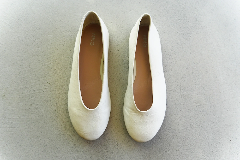 Mango MNG Klassische Ballerinas, Weiß Off-White   Gr. 36