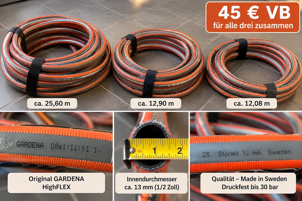 Verkaufe meinen GARDENA HighFLEX Gartenschlauch 13 mm (1 2 Zoll).