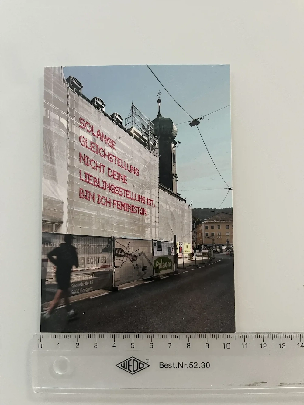 Feministische Postkarte Statement  Gleichstellung  Bregenz Kunstkarte
