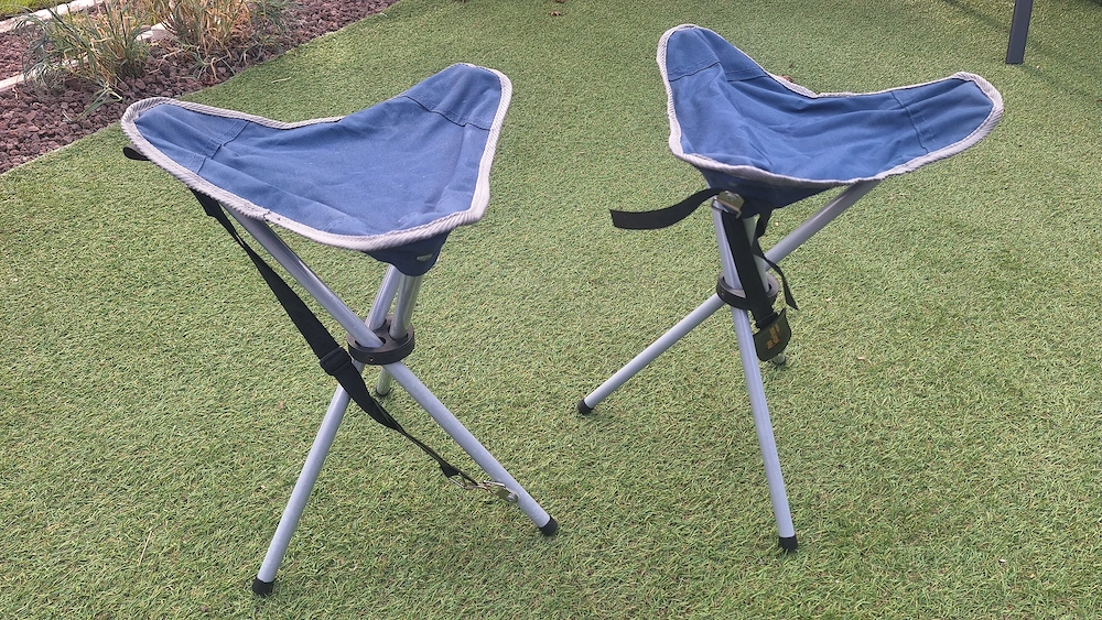 Dreibein Hocker, leichter Sitz zum wandern, Picknick,... 