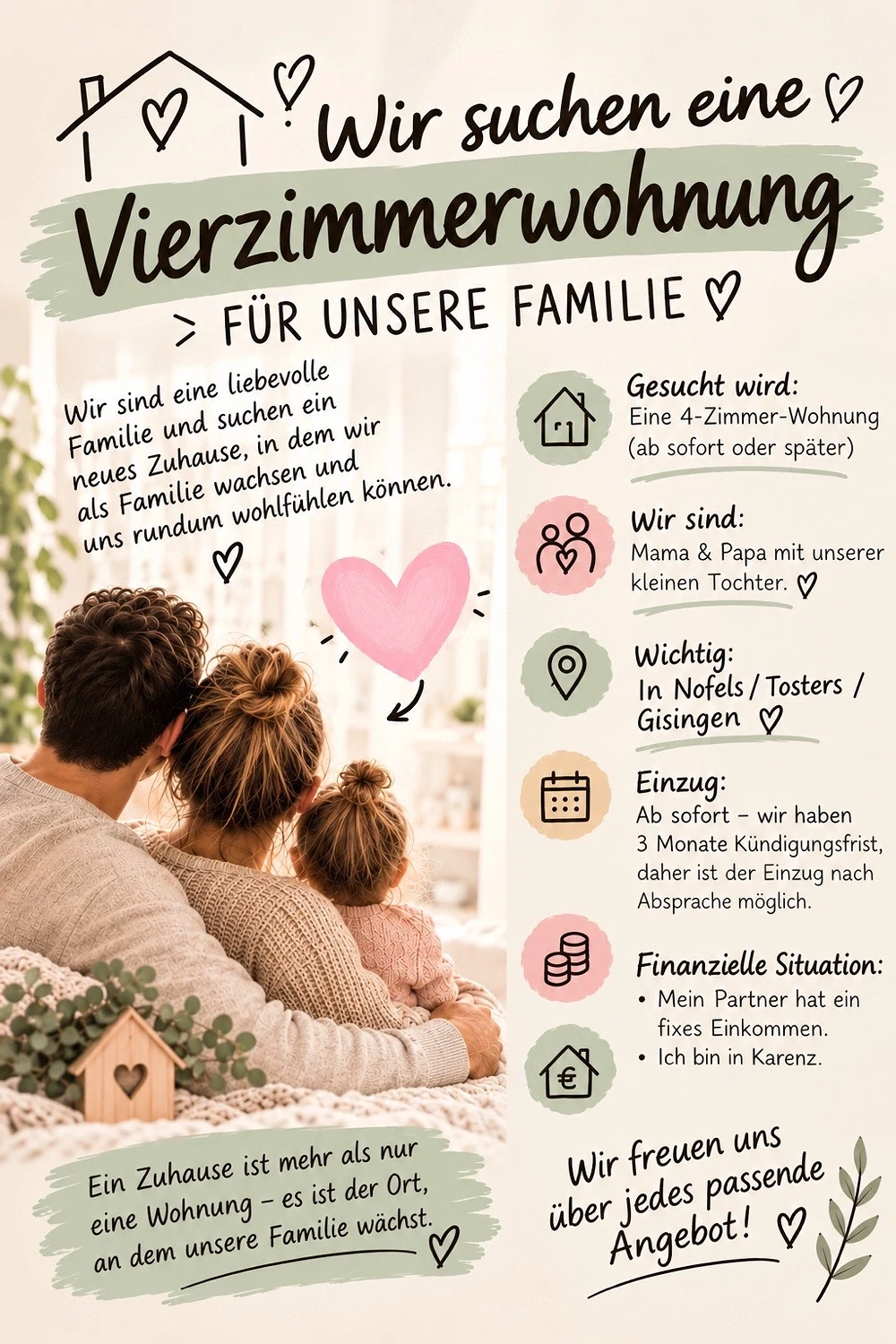 4 Zimmer Wohnung gesucht