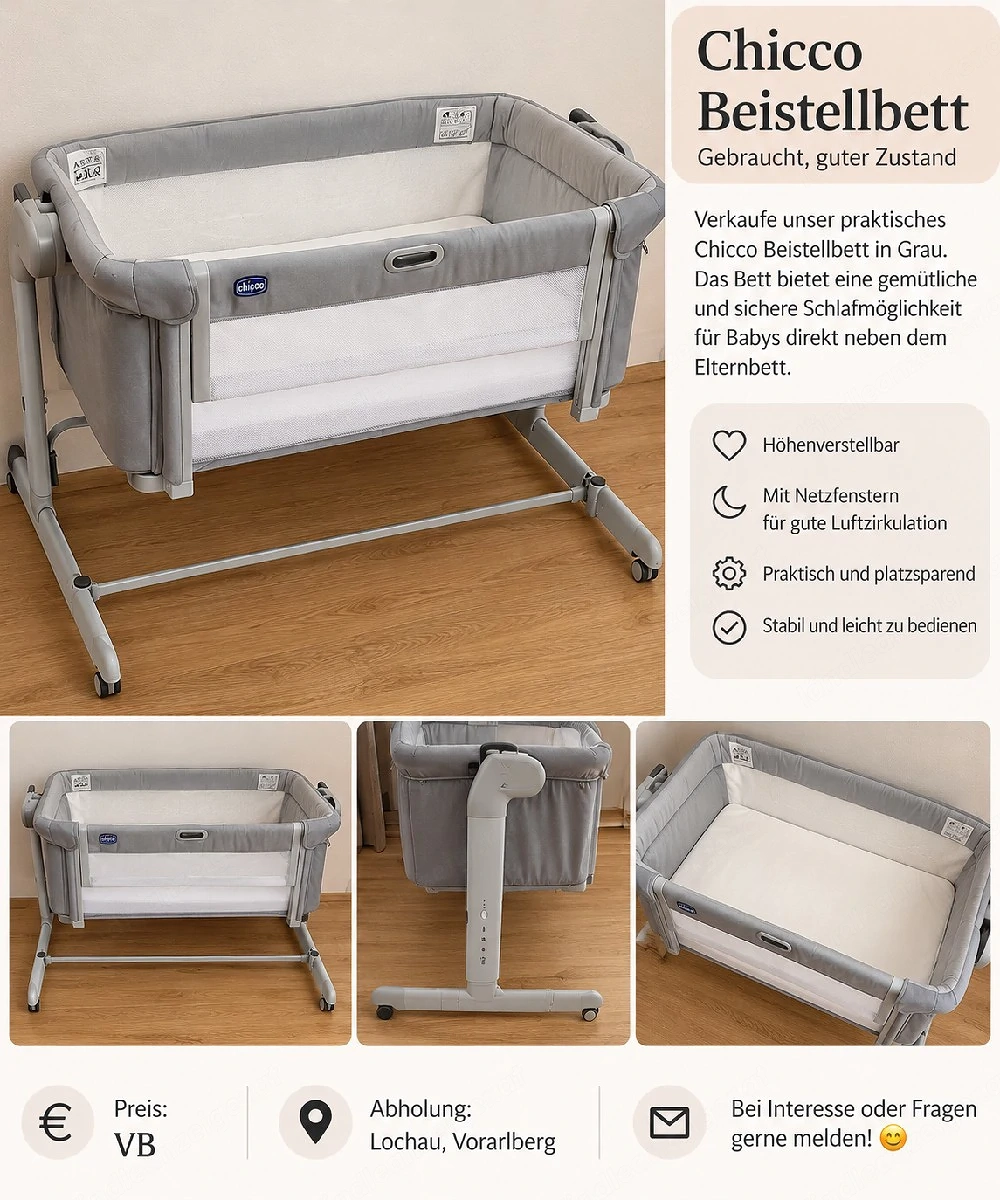 Chicco Beistellbett   gebraucht, guter Zustand