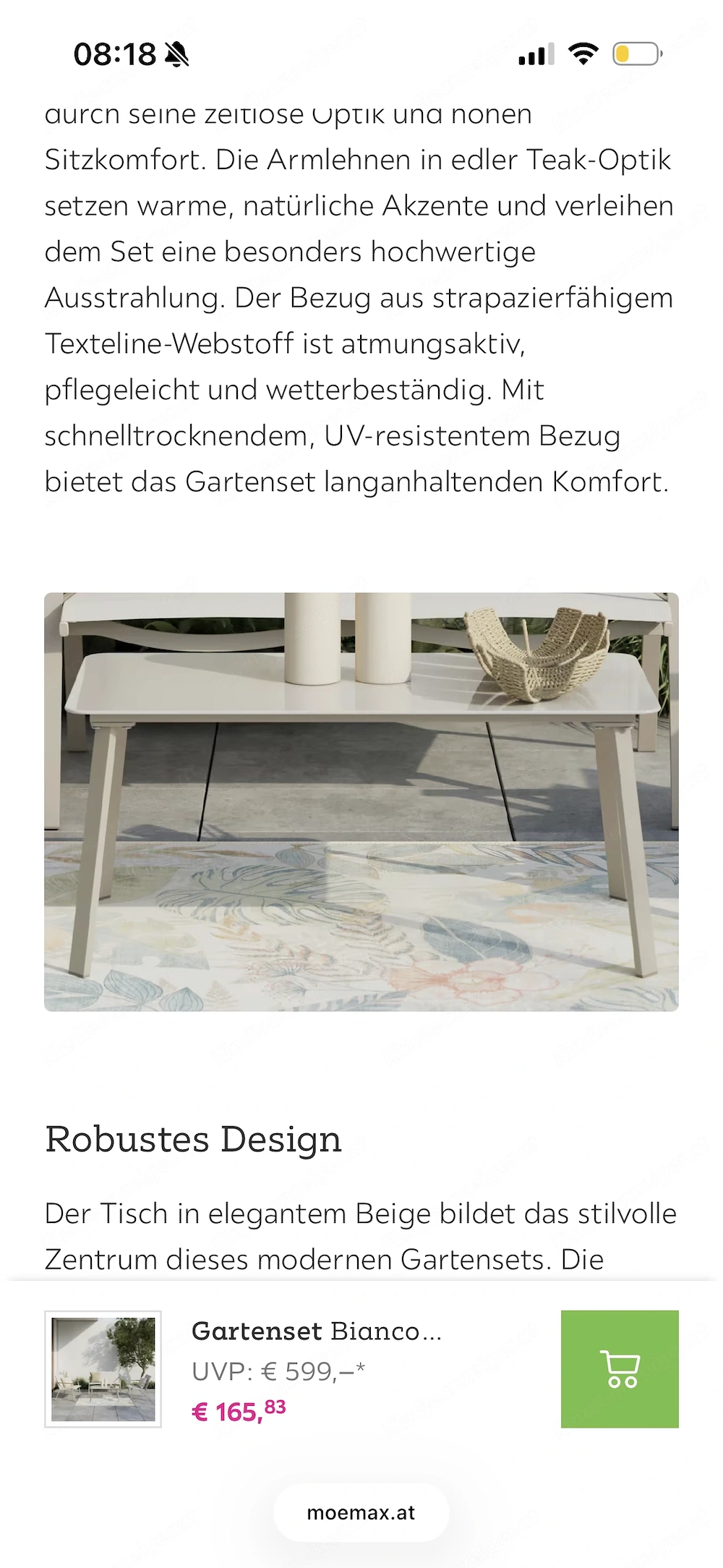 Loungetisch aus Glas