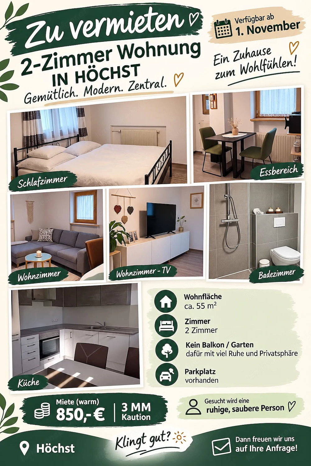 Wohnung in Höchst zu vermieten