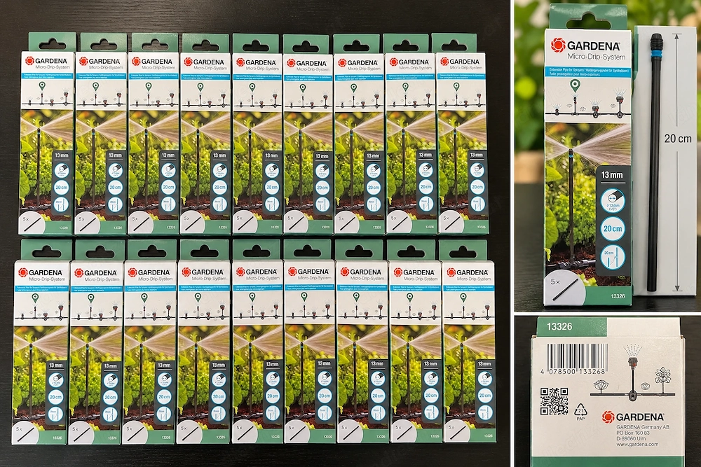 16x GARDENA Micro-Drip Verlängerungsrohre   NEU & ungeöffnet