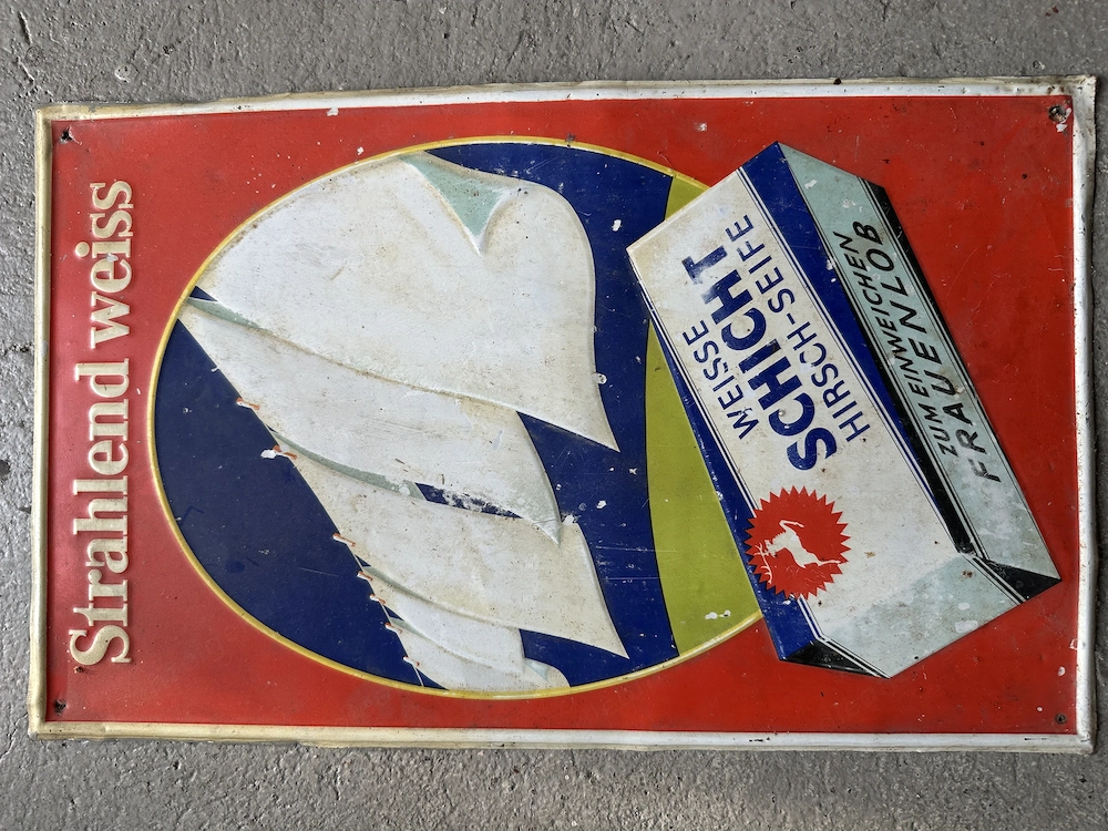 Blechschild Hirsch Schichtseife original 