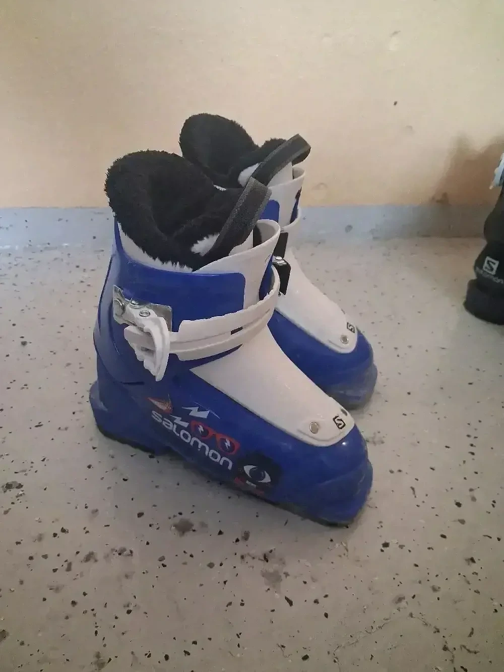 Salomon Kinderskischuhe Blau Weiß   Größe 17 18   214 mm