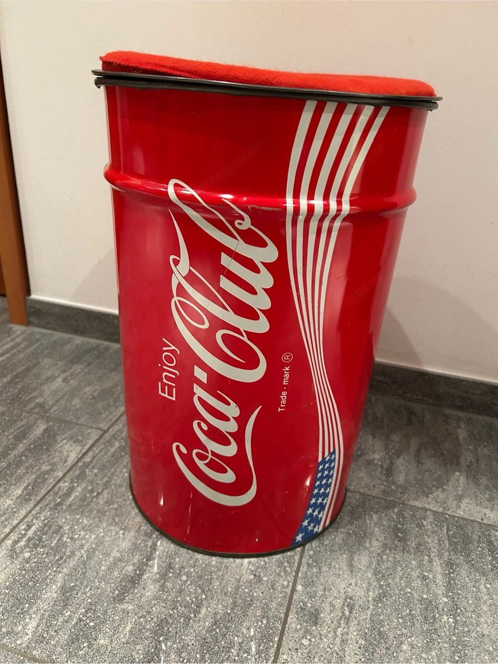 Vintage Metall Pop Art Coca- Cola Hocker 80er Jahre