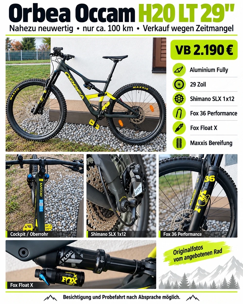 Orbea Occam H20 LT 29 Zoll   Shimano SLX   FOX Fahrwerk   nahezu neuwertig!