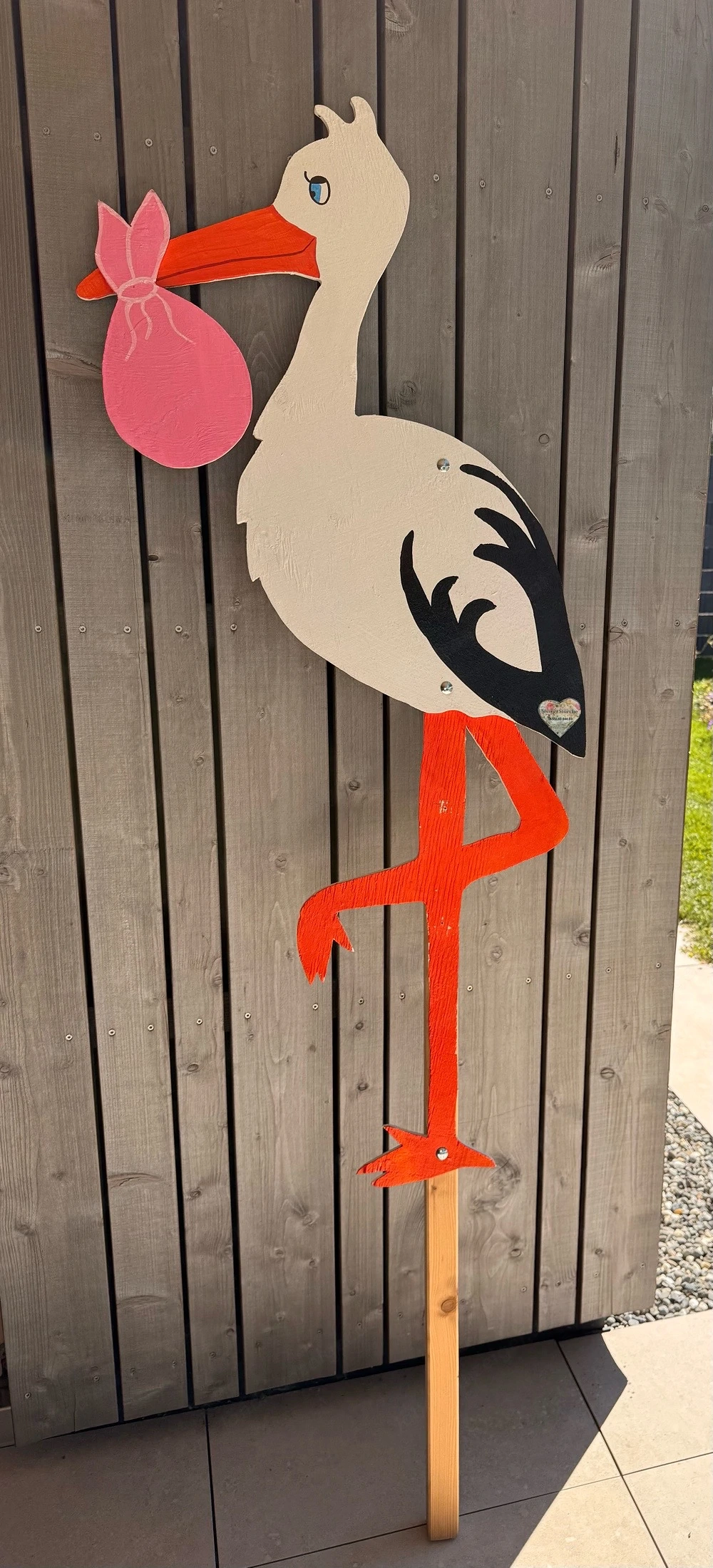 Storch zur Geburt oder Hochzeit