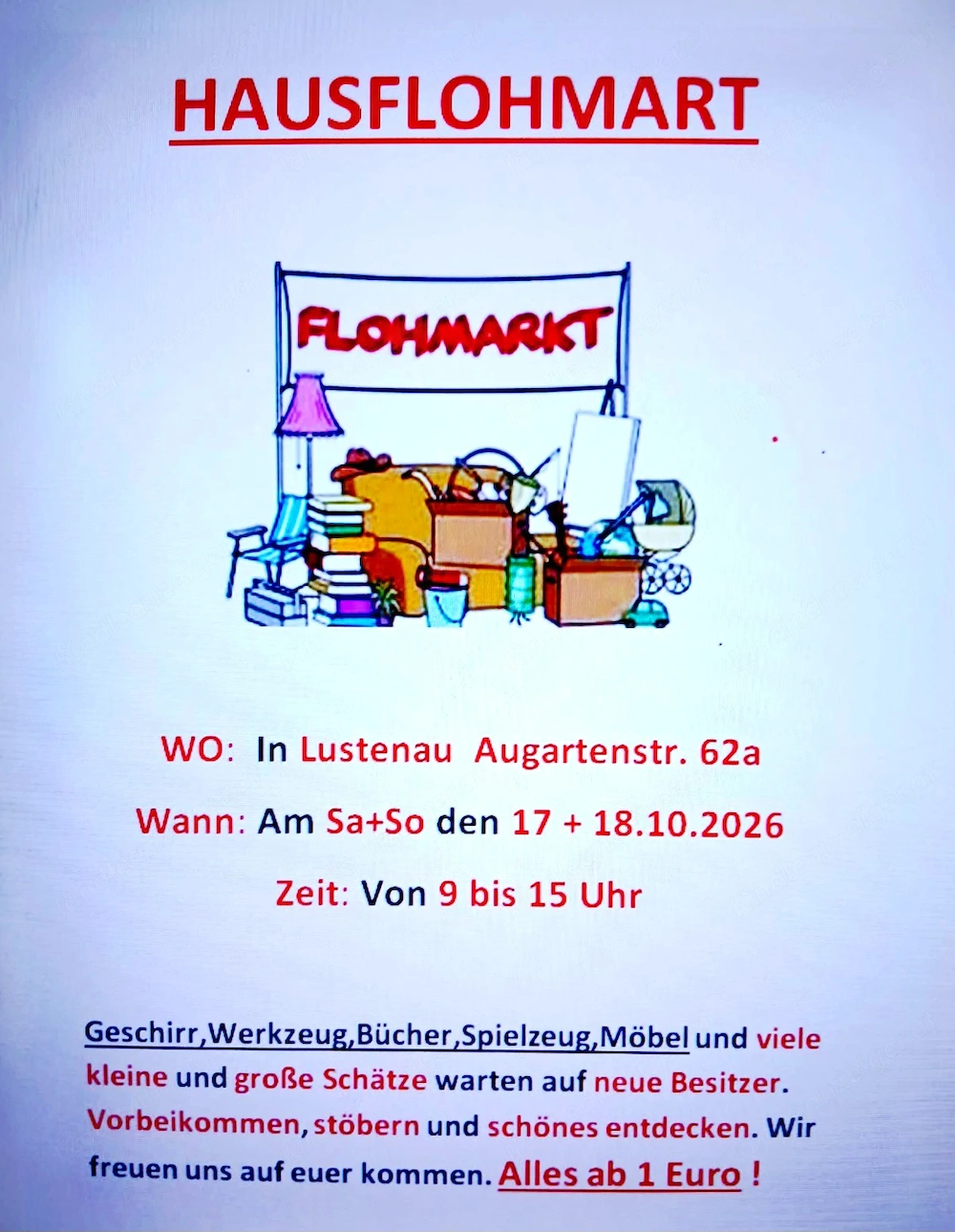 Hausflohmarkt   Haushaltsauflösung
