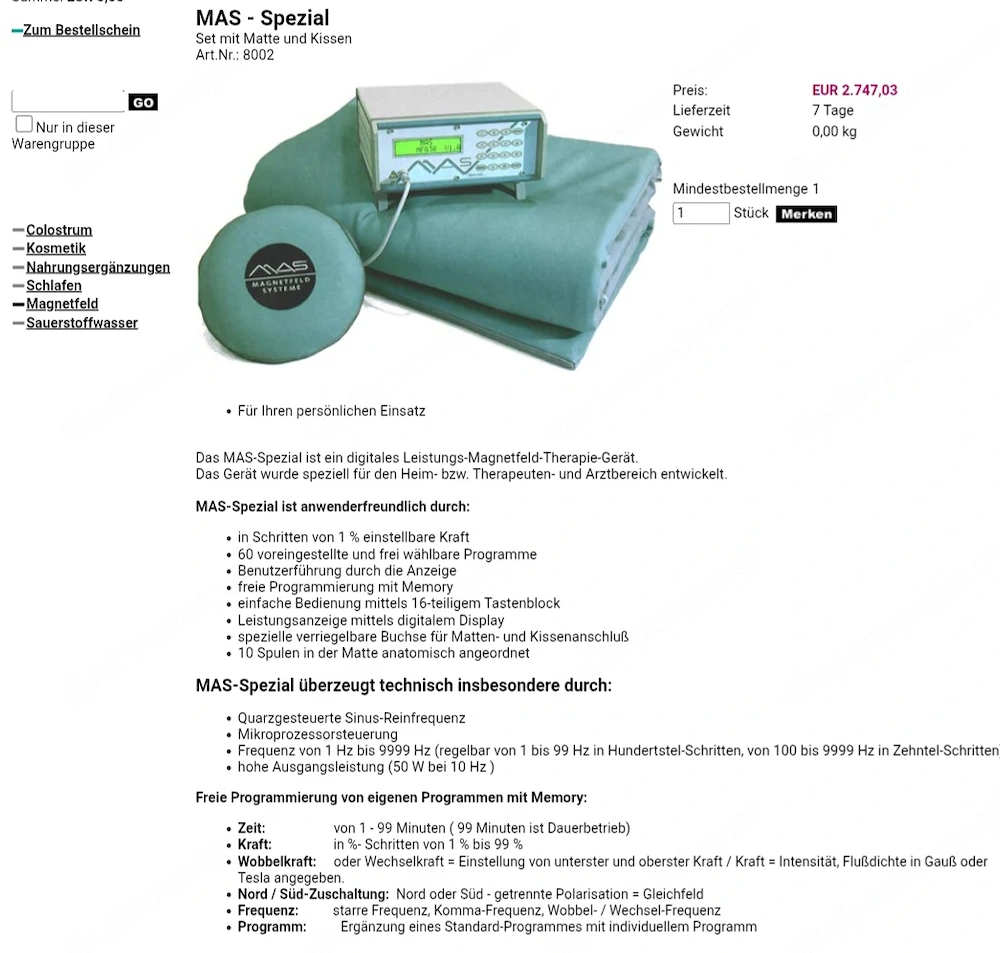 Magnetfeldmatte 