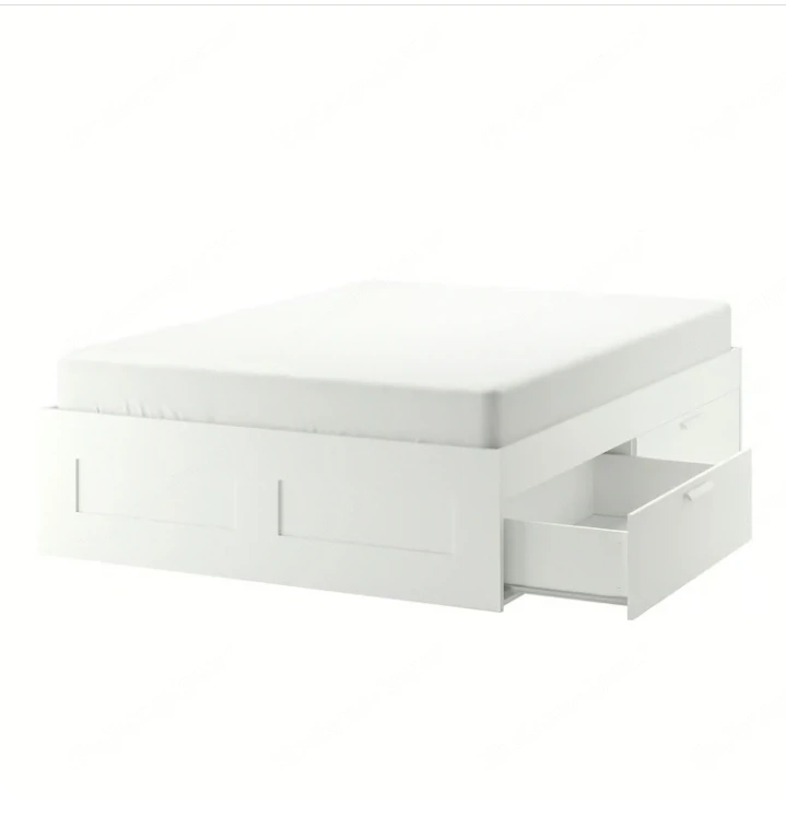 Doppelbett von IKEA, weiß, mit Schulbaden, inkl.Lattenrost
