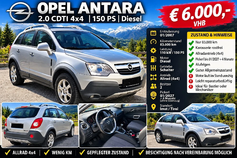 Opel  antara  2.0  cdti  wenig km