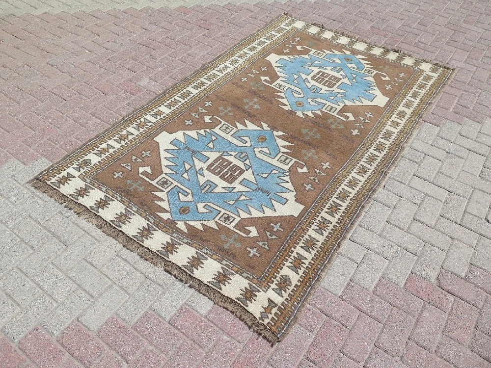 Vintage Anatolia Kars Nomads Carpet, Wool Rug, Handmade, Teppich, Tapis 58"x94"