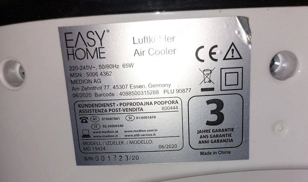 Easy Home mobiler Luftkühler Lüfter