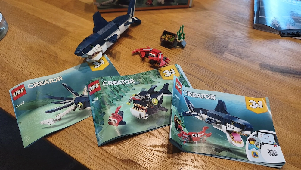 Lego Creator 3 in 1 Meerestiere, inkl. Pläne und Verpackung