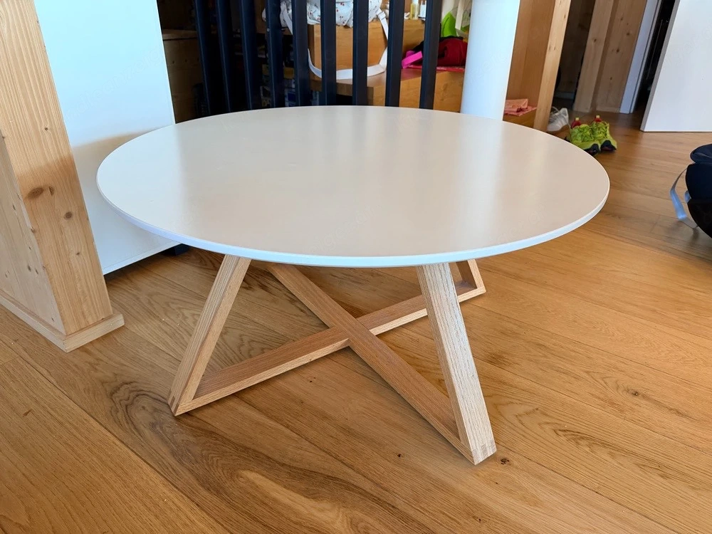 Couchtisch rund weiß Holz