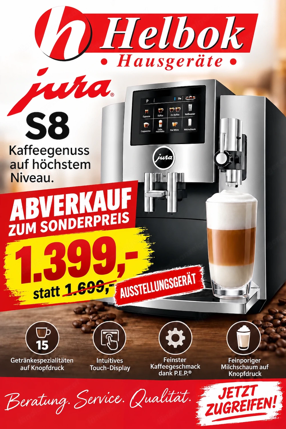 Jura S8 Kaffeevollautomat zum Abverkaufspreis !!