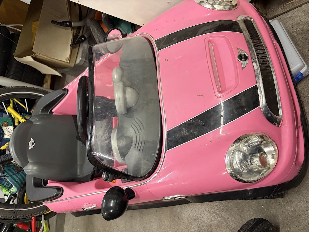 Kinder-Elektroauto pink, mini cooper