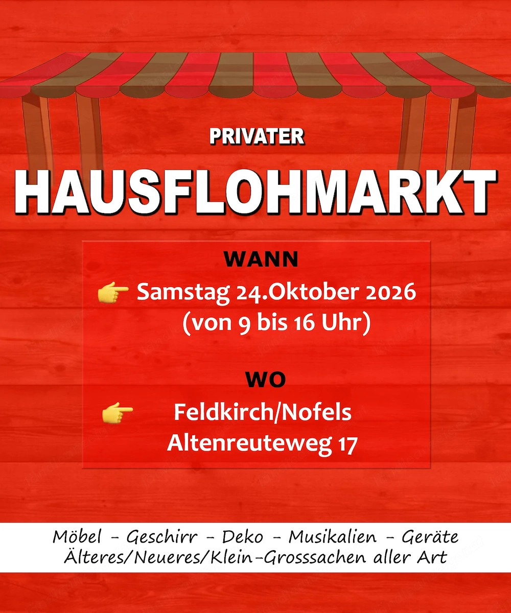 einmaliger, privater Hausflohmarkt