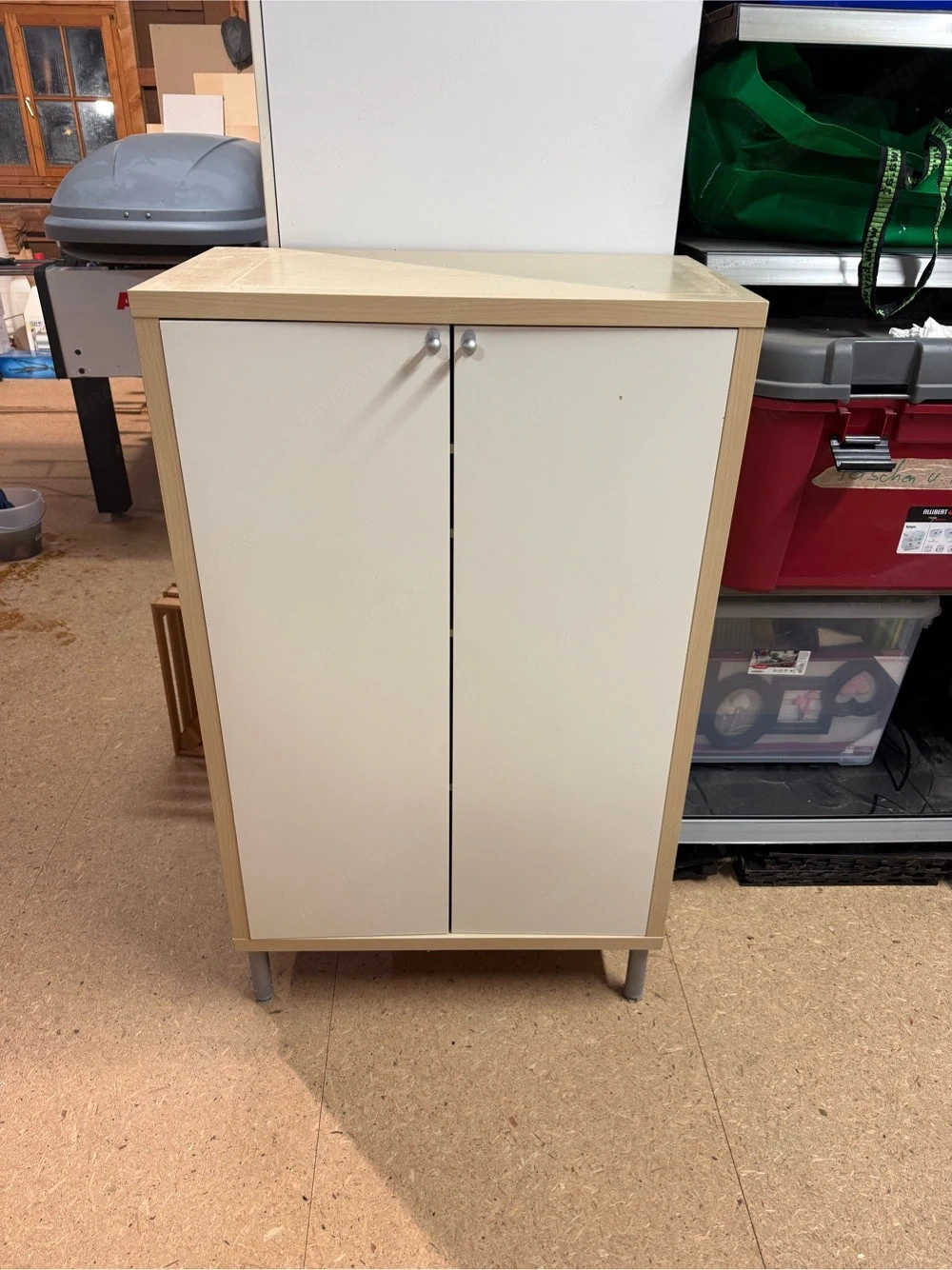 Ikea Kommode mit 2 Türen - Weiß   Buche