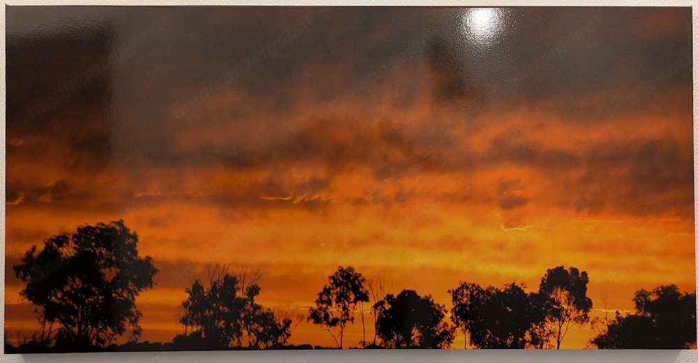 Bild auf Holzrahmen "Sonnenuntergang"