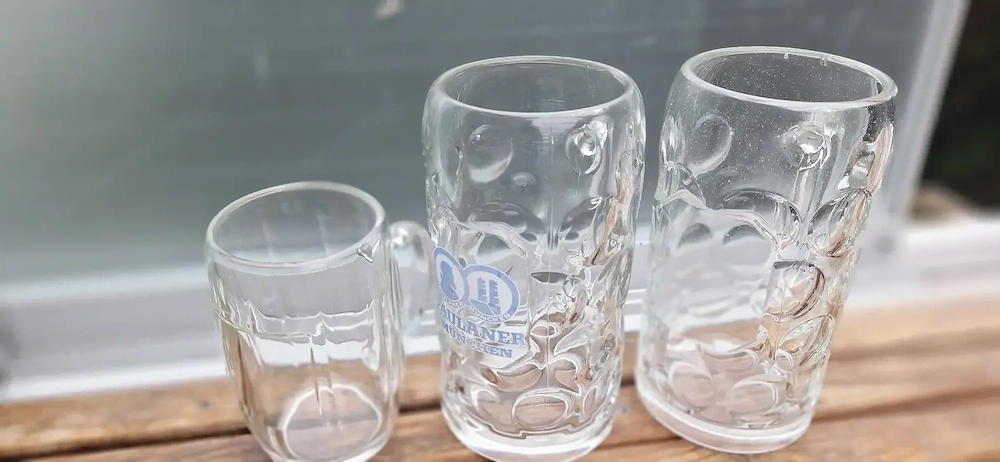 Bierkrüge 2 x 1 Liter und 1 x 0,5 Liter