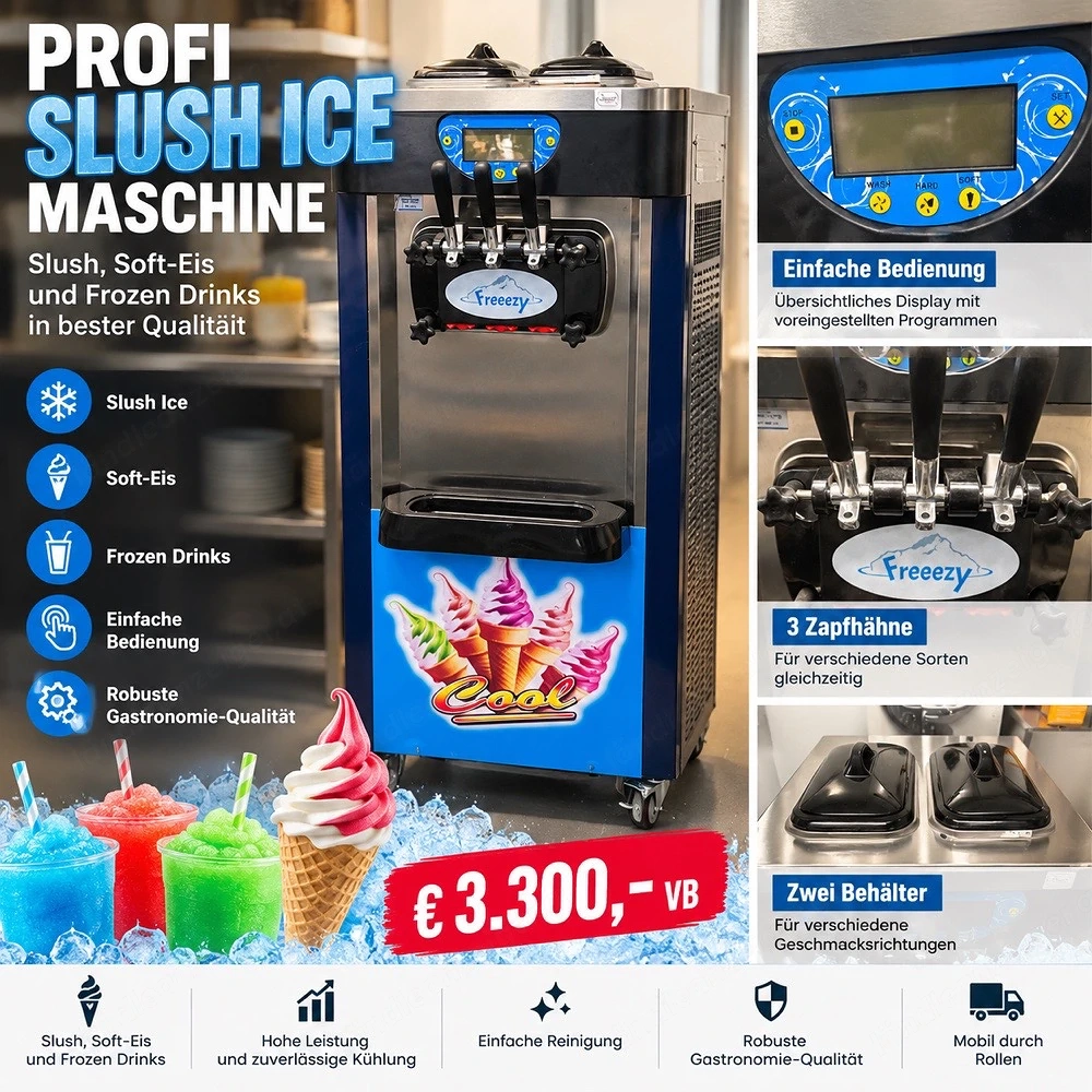 Profi Slush-Ice-Maschine Freeezy   3 Zapfhähne   3.300   VB