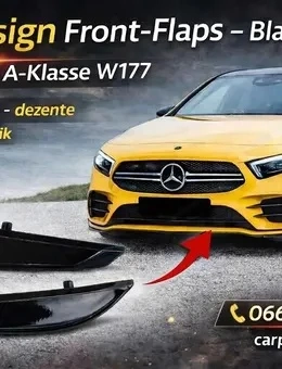 A35 Design Frontstoßstangen-Flaps für Mercedes A-Klasse W177 - Black Edition