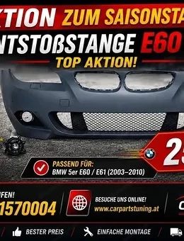 TOP AKTION Frontstoßstange für BMW 5er E60 E61 2007 2010 M-Technik Design ohne Nebelscheinwerfer