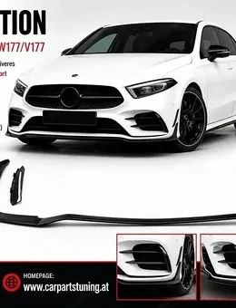 Lippenverbreiterung vorne für Mercedes A-Klasse W177 V177 Sport-Line A35 (04.2018 2022) Schwarz