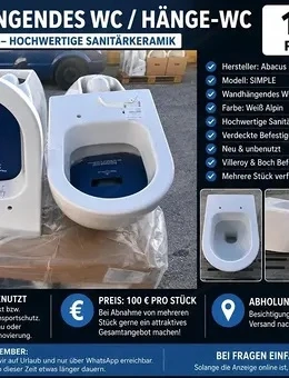 Wandhängendes WC   Hänge-WC - NEU - 100   pro Stück