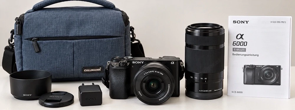 Sony Alpha 6000 E Mount + 2 Objektive + Tasche