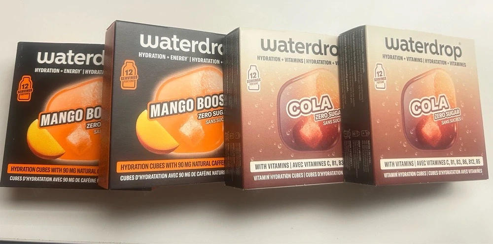 Waterdrops Cola Zero und Mango 