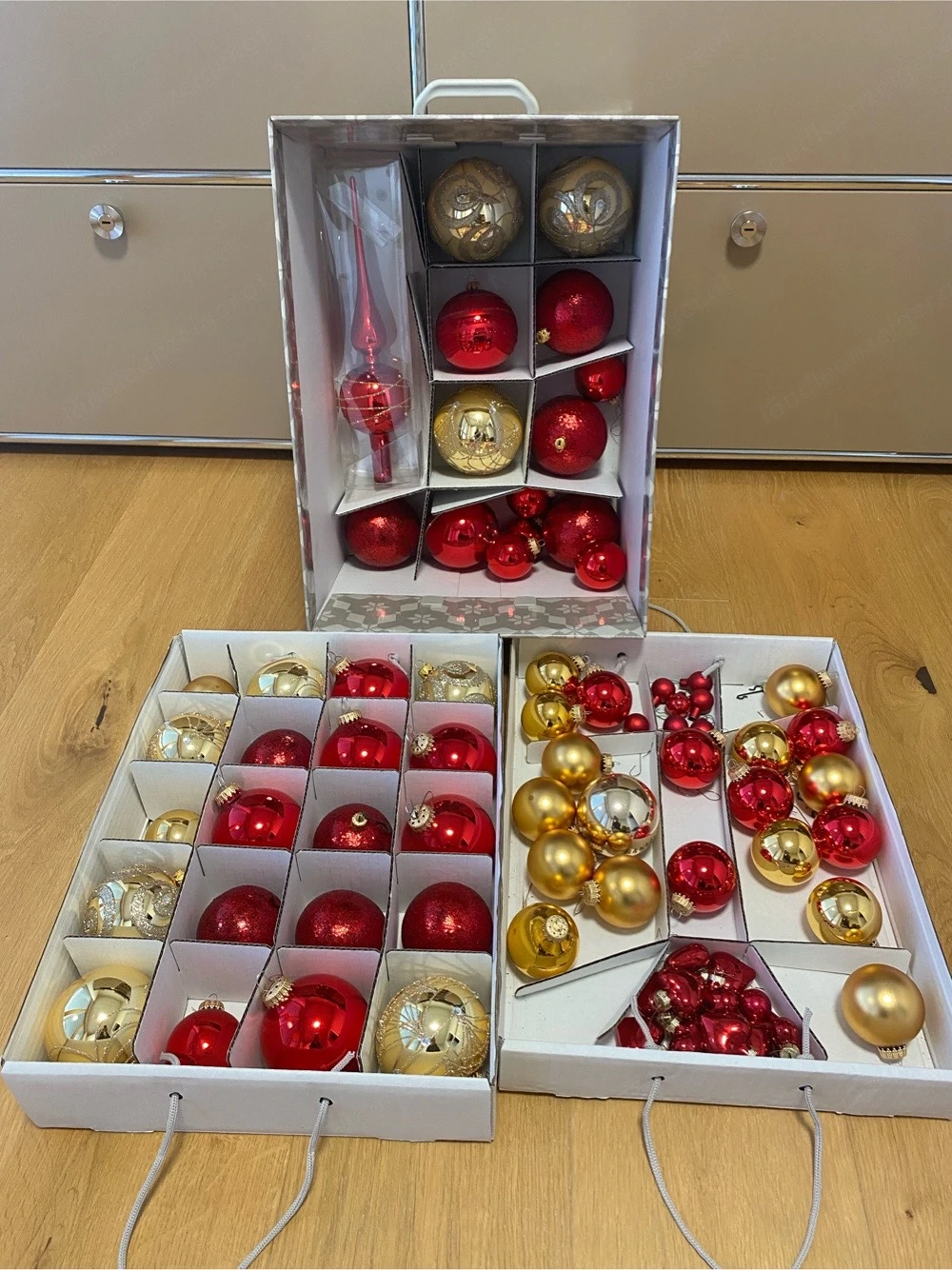 Christbaumkugeln rot gold