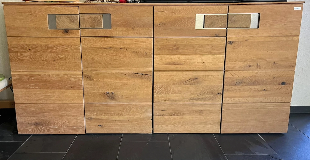 Cantus Echtholz-Kommode   Eiche   großes Sideboard mit 4 Türen