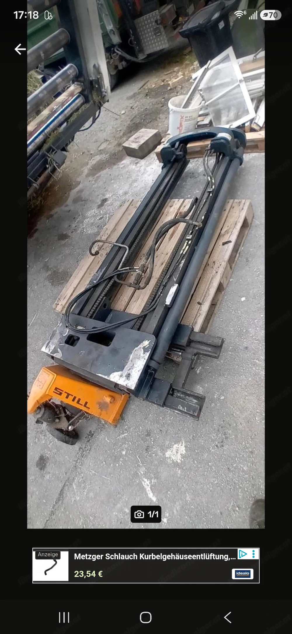 Staplermast mit Gabelzinken