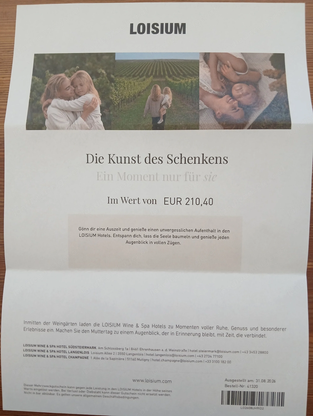 Gutschein für die LOISIUM Wine & Spa Hotel