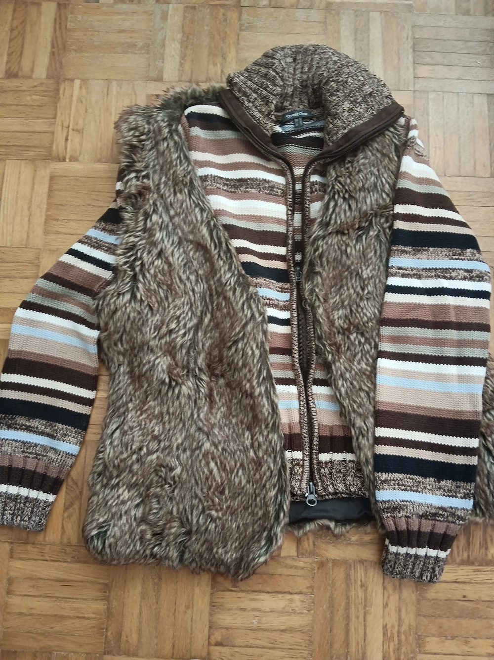 Strickjacke mit Fell Weste 