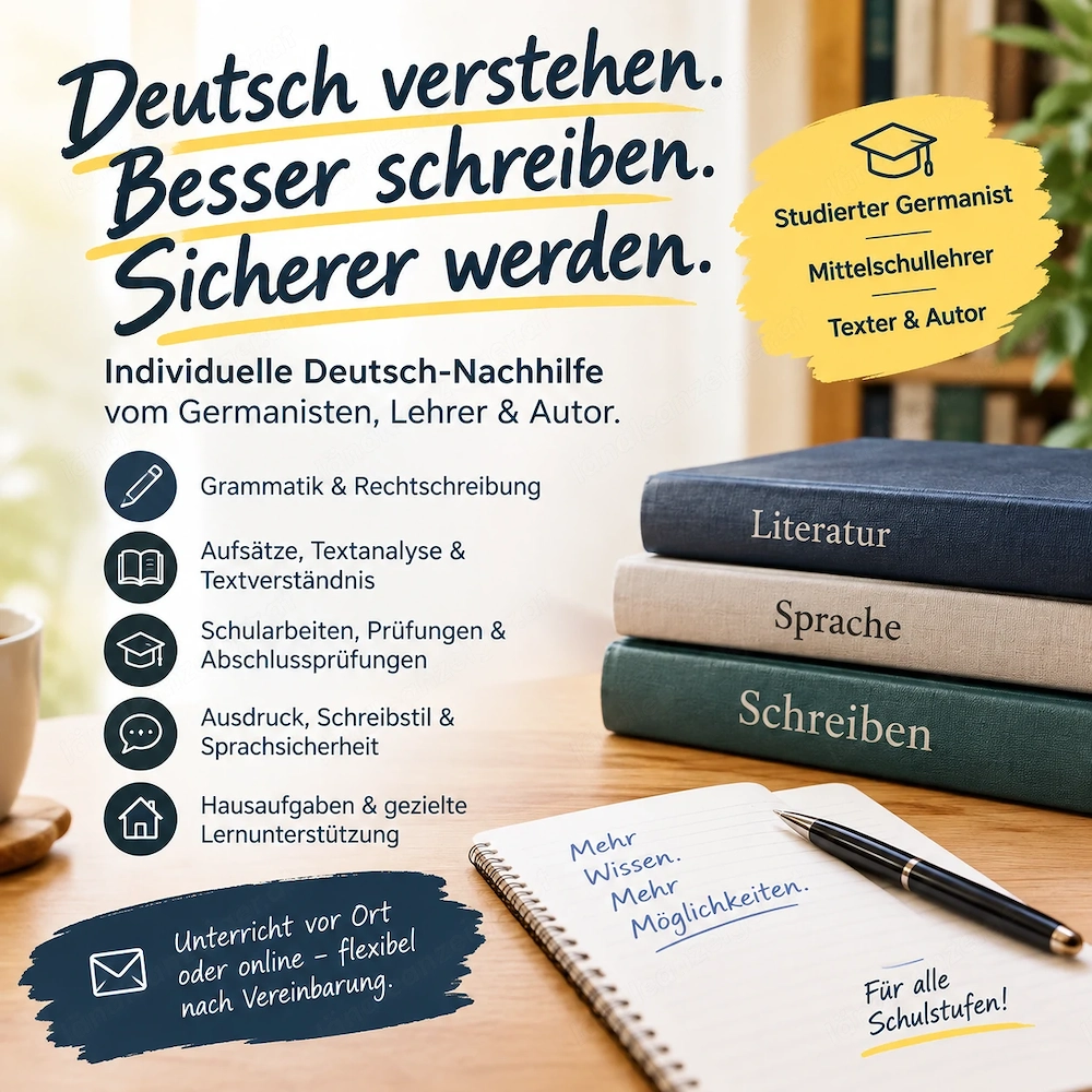 Deutsch-Nachhilfe von Lehrer und Autor
