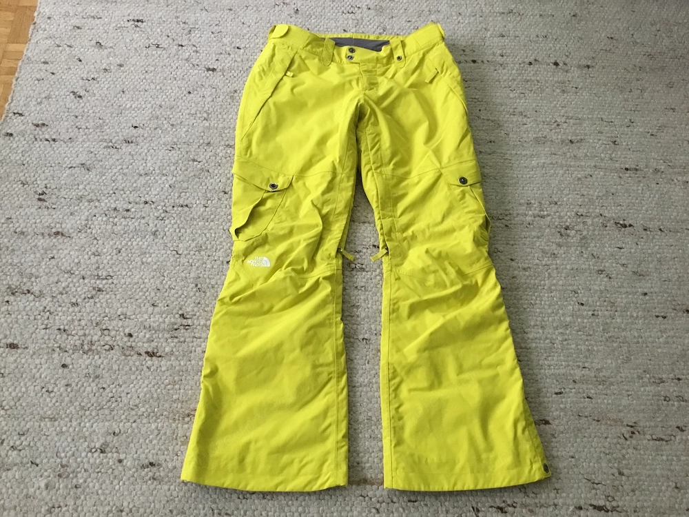 Neuwertige Damen-Schihose v.  The North Face , gelb, mit vielen Details