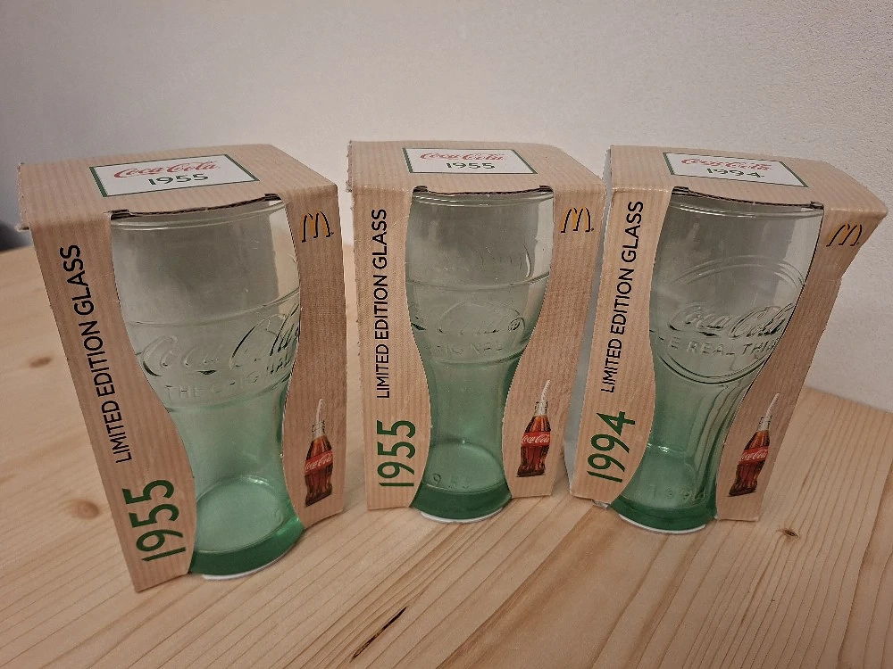 Coca-Cola Glas Limited Edtion 1955 2x und 1994 1x