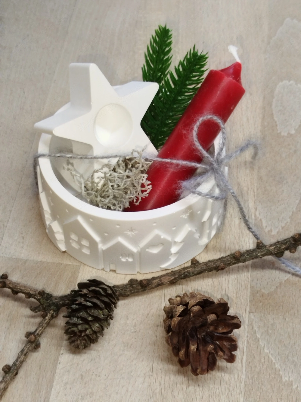 Deko Schale mit Kerze und Ständer neu