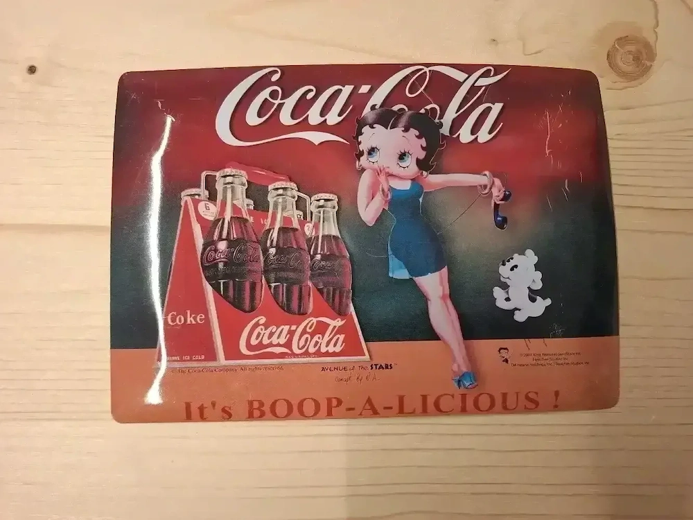 Betty Boop Coca-Cola - Vintage Blechschild - Retro Sammlerstück 