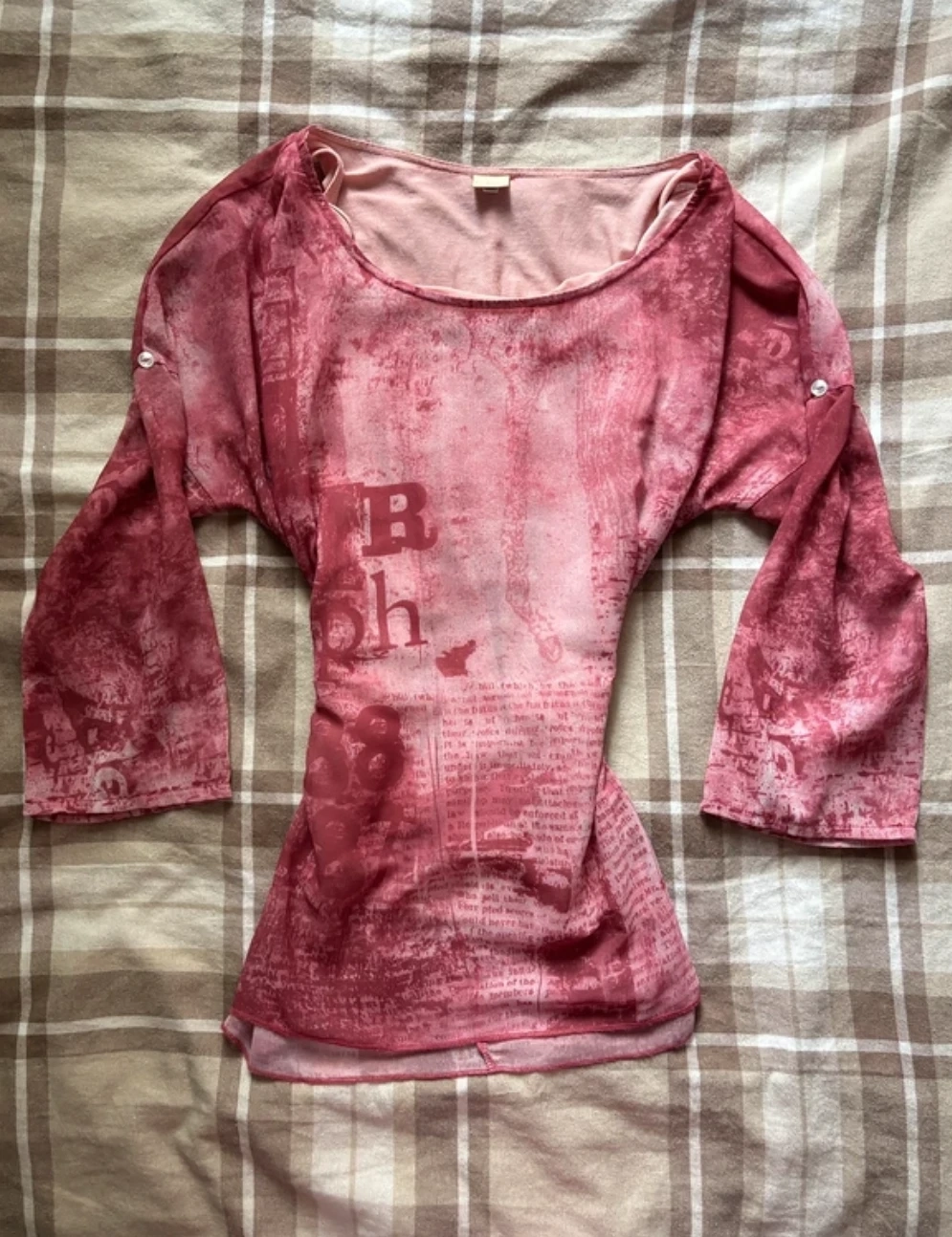 cute vintage longsleeve pink top