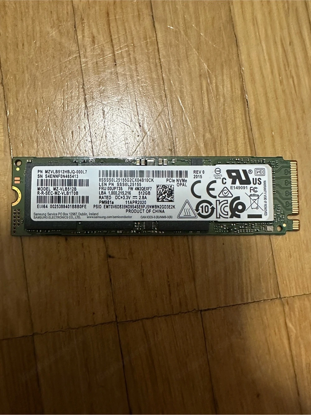 Samsung nvme SSD 512GB