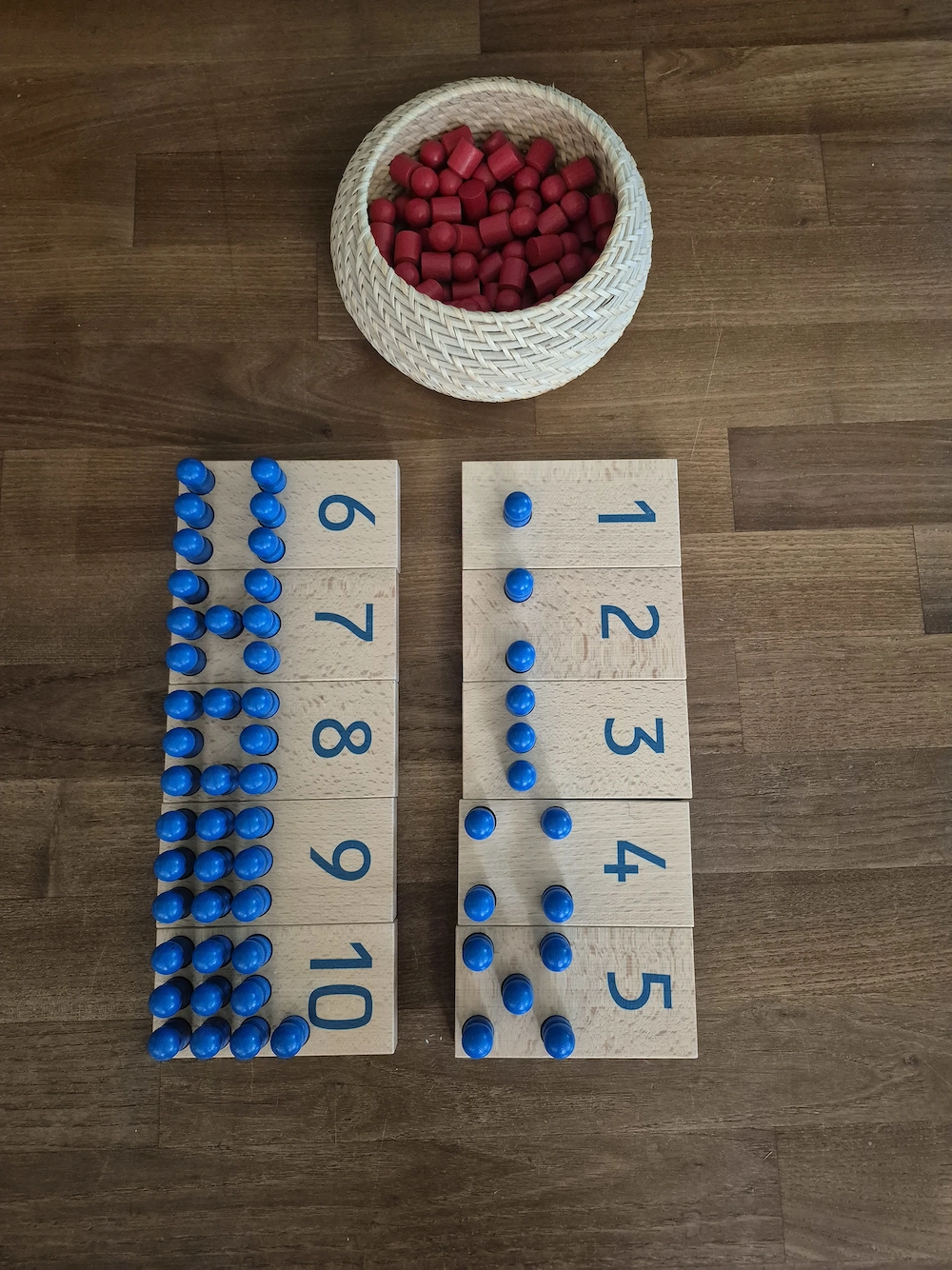 Montessori Zahlensteckbrett Holz